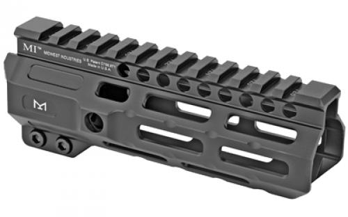 Midwest Industries Combat Rail, Handguard, 6" Length, M-LOK, Includes 5-Slot Polymer Rail Section, Barrel Nut and Wrench, Fits AR-15, Black Anodized Finish MI-CRM6