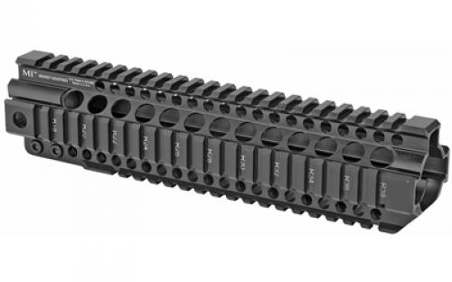 Midwest Industries Combat Rail T-Series, Free Float Handguard, 10" Length, Quad Rail, Includes Barrel Nut and Wrench, Fits AR-15, Black Anodized Finish MI-CRT10