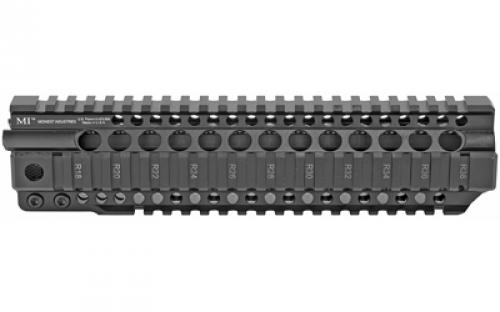 Midwest Industries Combat Rail T-Series, Free Float Handguard, 10" Length, Quad Rail, Includes Barrel Nut and Wrench, Fits AR-15, Black Anodized Finish MI-CRT10