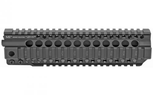 Midwest Industries Combat Rail T-Series, Free Float Handguard, 9.25" Length, Quad Rail, Includes Barrel Nut and Wrench, Fits AR-15 Rifles, Black Anodized Finish MI-CRT9.5