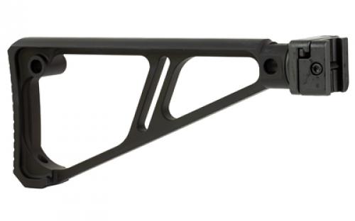 Midwest Industries Side Folding Fixed Stock, Black, Fits Picatinny Rail MI-STAP-SF-FES