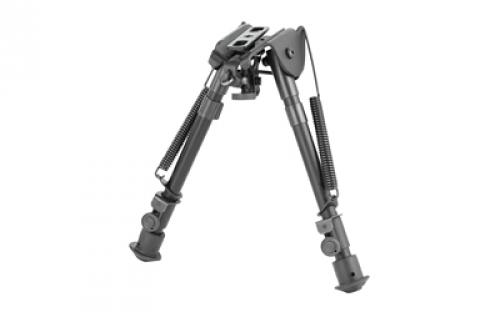 NCSTAR Bipod, Black, Spring Loaded Folding Action, Friction Lock Legs, 3 Adapters Included (AR-15 GI Handguard, Universal Barrel Mount, Weaver/Picatinny Type Rail with Sling Stud), Fits Most Rifles, 7"-11" ABPGF