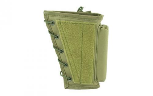 NCSTAR Stock Riser with Mag Pouch, Fits Most Rifles, Ambidextrous Mag Pouch, Holds All AR and AK Mags, Green CVSRMP2925G
