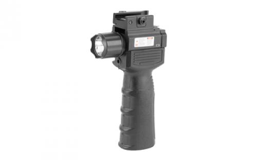 NCSTAR Flashlight & Laser Combo, Red Laser, Foregrip Fits Weaver/Picatinny Type Rails, Uses (2) CR123A Batteries (Included), Black VAQVGFLRV2