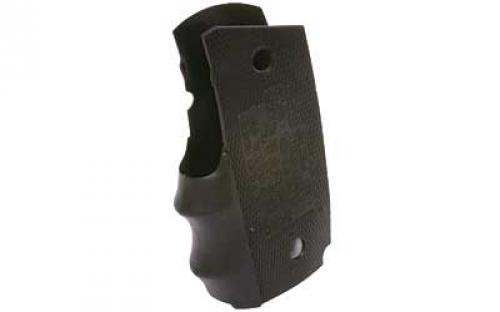 Pearce Grip Rubber Insert 1911 Officer, Compact Finger Groove Black PGOM1
