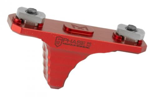 Phase 5 Weapon Systems Mini Hand Stop, Compatible with M-LOK Rail Systems, Red Finish MHS-MLOK-RED