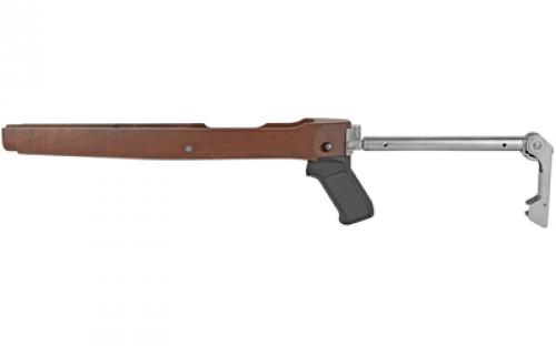 Samson Manufacturing Corp. B-TM, Folding Walnut Stock, Fits Ruger 10/22, Stainless Steel Buttstock 10-00037-00