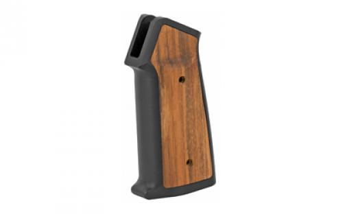 Sharps Bros. Aluminum/Wood AR Grip, Two M-LOK Hand Guard Panels, CNC Machined Billet 6061-T6 Aluminum Grip Frame, Anodized Black, Brazilian Cherry Wood Coated with Tung Oil, Grip Panel Hardware, M-LOK Hardware, Grip Screw and Grip Screw Wrench Included, Fits AR-15, Black SBARG01