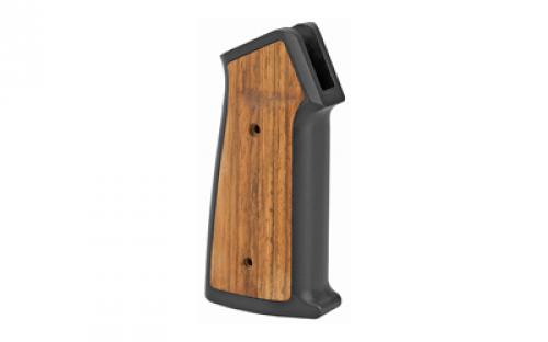 Sharps Bros. Aluminum/Wood AR Grip, Two M-LOK Hand Guard Panels, CNC Machined Billet 6061-T6 Aluminum Grip Frame, Anodized Black, Brazilian Cherry Wood Coated with Tung Oil, Grip Panel Hardware, M-LOK Hardware, Grip Screw and Grip Screw Wrench Included, Fits AR-15, Black SBARG01