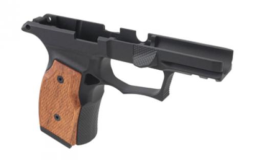 Sharps Bros. Grip Module, Fits Sig P365/XL/X/X Macro with No Manual Safety, Anodized Black Finish, Inlcudes Brazilian Cherry Grip Panels SBGM01