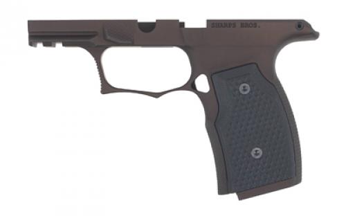Sharps Bros. Grip Module, Fits Sig P365/XL/X/X Macro with No Manual Safety, Anodized Finish, Olive Drab, Includes Black G10 Grips SBGM03