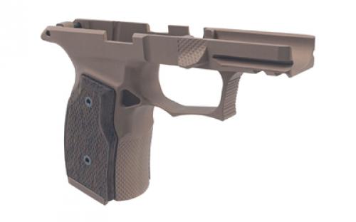 Sharps Bros. Grip Module, Fits Sig P365/XL/X/X Macro with No Manual Safety, Anodized Finish, Flat Dark Earth, Includes Wenge Wood Grips SBGM04