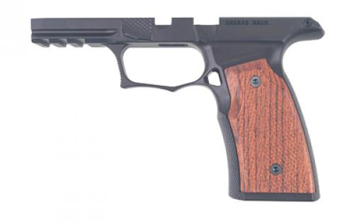 Sharps Bros. Grip Module, Fits Sig P365X Macro with No Manual Safety, Anodized Finish, Black, Brazilian Cherry Wood Grips SBGM05