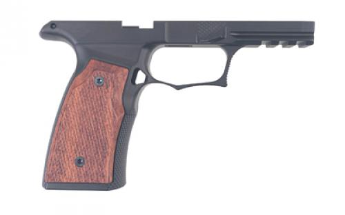 Sharps Bros. Grip Module, Fits Sig P365X Macro with No Manual Safety, Anodized Finish, Black, Brazilian Cherry Wood Grips SBGM05
