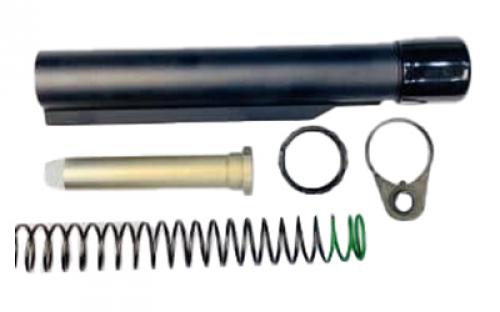 Sons of Liberty Gun Works A5 Buffer System, Buffer Tube Complete Assembly, 9 Position A5 Buffer Tube, Sprinco Green Spring, A5H2 Buffer, FCD Castle Nut and Quick Detach End Plate, Fits AR Rifles, Black A5KIT
