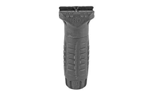 Troy Battle Ax CQB Grip, Fits Picatinny, Lightweight Polymer Design, Waterproof Storage Compartment, and Aggressive Ridged Pattern, Black SGRI-VRT-00BT-00