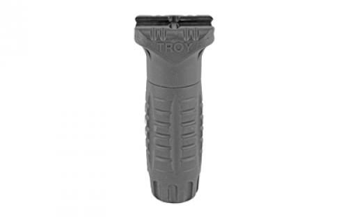 Troy Battle Ax CQB Grip, Fits Picatinny, Lightweight Polymer Design, Waterproof Storage Compartment, and Aggressive Ridged Pattern, Black SGRI-VRT-00BT-00