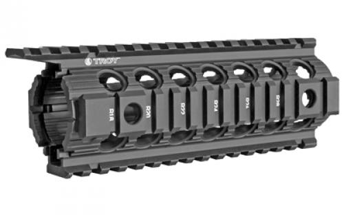 Troy Enhanced Rail, 7, Drop In, Picatinny on All Four Sides, Four Built-in Sockets Fits QD Swivels, Fits AR-15 Rifles, Black SRAI-DID-D7BT-00