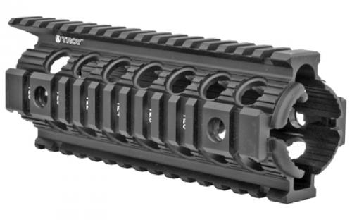 Troy Enhanced Rail, 7", Drop In, Picatinny on All Four Sides, Four Built-in Sockets Fits QD Swivels, Fits AR-15 Rifles, Black SRAI-DID-D7BT-00