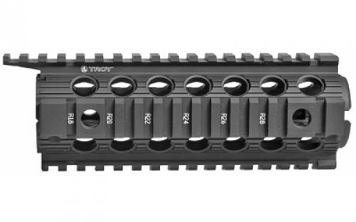 Troy Enhanced Rail, 7", Drop In, Picatinny on All Four Sides, Four Built-in Sockets Fits QD Swivels, Fits AR-15 Rifles, Black SRAI-DID-D7BT-00