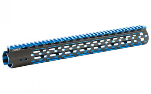 Leapers, Inc. - UTG UTG PRO, M-Lok Super Slim Free Floating Rail, Black/Blue 2-Tone, Fits AR-15, 15, Includes One M-LokPicatinny Rail Section One M-Lok QD Sling Swivel Adaptor and Barrel Nut Wrench MTU019SSMB2