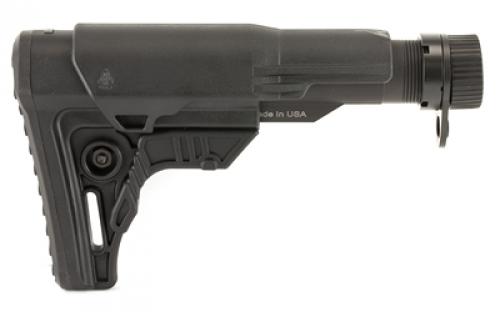 Leapers, Inc. - UTG UTG PRO, Mil-spec Stock Kit, Black Finish, Fits AR-15, Compact Size, Includes Cheek Rest Plus Removable Extended Cheek Rest Insert, Rubberized Butt Pad, Mil-spec Extension Tube, Buffer, Buffer Spring, Receiver End Plate and Castle Nut, Black RBUS4BM