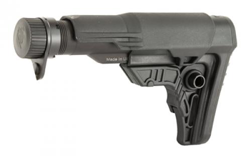 Leapers, Inc. - UTG UTG PRO, Mil-spec Stock Kit, Black Finish, Fits AR-15, Compact Size, Includes Cheek Rest Plus Removable Extended Cheek Rest Insert, Rubberized Butt Pad, Mil-spec Extension Tube, Buffer, Buffer Spring, Receiver End Plate and Castle Nut, Black RBUS4BM