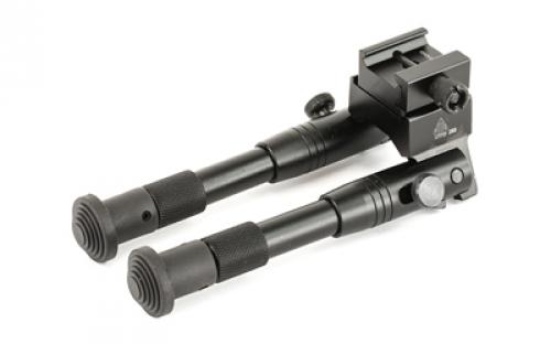 Leapers, Inc. - UTG Shooter's SWAT Bipod, Fits Picatinny Rail or Swivel Stud, 6.2 - 6.7, Tactical Low Profile with Adjustable Height, Black TL-BP28S