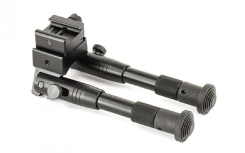 Leapers, Inc. - UTG Shooter's SWAT Bipod, Fits Picatinny Rail or Swivel Stud, 6.2" - 6.7", Tactical Low Profile with Adjustable Height, Black TL-BP28S