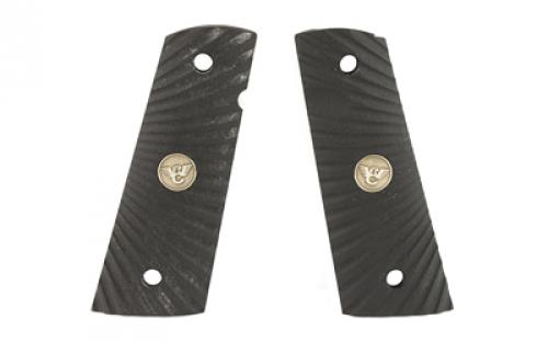 Wilson Combat Grip, Fits Full Size, Starburst Pattern, Flat Bottom, Black G10 351ACFS