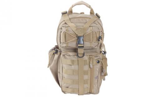 Allen Lite Force Tactical Sling Pack, Tan Endura Fabric, Sling Design, Padded Adjustable Single Shoulder Strap, Conceal Carry Compatible, Large Main Compression Strap, Water Bottle and Sunglasses Pockets, Hydration Compatible, 18x9.75x7.5, 1200 Cubic Inches 10855