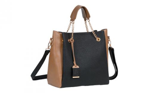 Bulldog Cases Tote Purse with Holster, Black and Tan, Leather BDP-061
