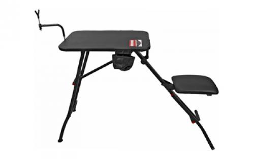 Birchwood Casey Ultra Steady Shooting Bench, Adjustable Rubber Coated Gunrest, Folds Up for Easy Transport/Storage, Rated for 300lbs, Black BC-MSB100