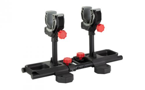 Birchwood Casey Secure Lock, Gun Vise, Rigid Steel Frame With Adjustable Non-Slip Leveling Feet, Non-Marring Materials, Spring Loaded Pull Pins For Easy Slide Adjustments, Black/Red BC-SLGV