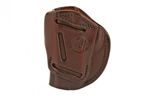 1791 4 Way Holster, Leather Belt Holster, Right Hand, Signature Brown, Fits Glock 48 & S&W EZ380, Size 1 4WH-1-SBR-R