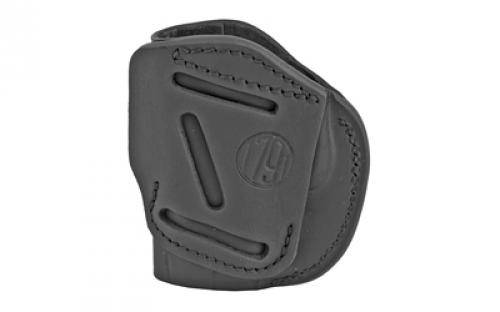 1791 4 Way Holster, Concealment & Belt Holster, IWB/OWB, Stealth Black Leather, Fits Glock 42/43, S&W Bodyguard, Right Hand, Size 2 4WH-2-SBL-R