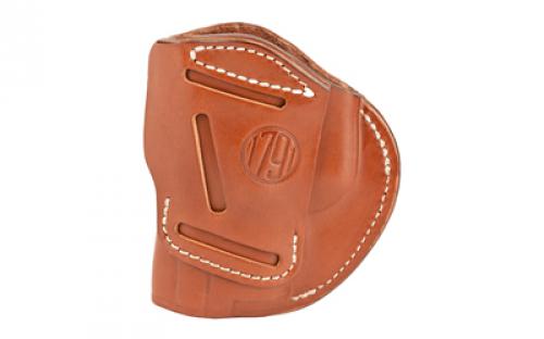 1791 4 Way Holster, Leather Belt Holster, Right Hand,Classic Brown, Fits Glock 17 19 22 23 & S&W MP9/MP40/MP45, Size 5 4WH-5-CBR-R