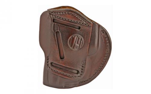 1791 4 Way Holster, Leather Belt Holster, Right Hand, Signature Brown, Fits Glock 17 19 22 23 & S&W MP9/MP40/MP45, Size 5 4WH-5-SBR-R