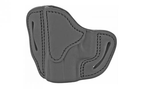 1791 BHC, Belt Holster, Left Hand, Stealth Black, Leather, Fits 1911 3 / Bersa Thunder 380 / Glock 42, 43, 43x / Kahr CW45, K9 / Kimber Micro 380, Micro 9, Ultra Carry / Ruger LC9, SR22, SR1911 / Sig Sauer P238, P365, Ultra Nitron / Walther PPK / And similar frames BHC-SBL-L