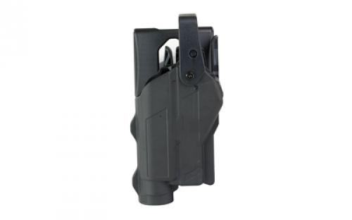 Rapid Force Rapid Force Duty Holster, Outside the Waistband Holster, Level 3 Retention, Fits Glock 19/19X/32/38/23 (Will Not Fit Gen 5 G23) with Light, Mid Ride, Right Hand, Polymer, Black RFS-0057-R-MB-9-D
