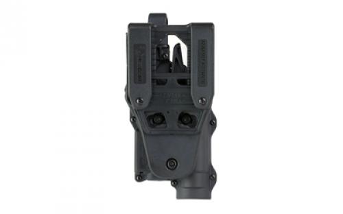 Rapid Force Rapid Force Duty Holster, Outside the Waistband Holster, Level 3 Retention, Fits Glock 19/19X/32/38/23 (Will Not Fit Gen 5 G23) with Light, Mid Ride, Right Hand, Polymer, Black RFS-0057-R-MB-9-D