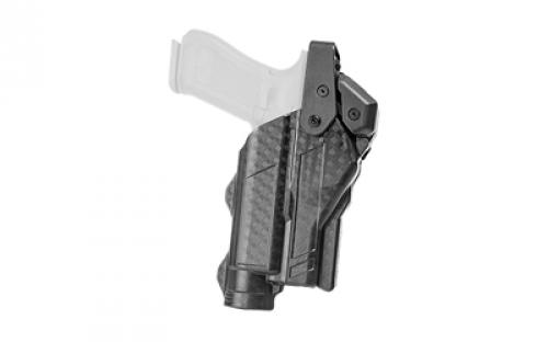 Rapid Force Rapid Force Duty Holster, Outside the Waistband Holster, Level 3 Retention, Fits Glock 17/22/31 with Light and Red Dot Sight, Mid Ride, Right Hand, Basket Weave Finish, Polymer, Black RFS-0601-R-BB-100-D