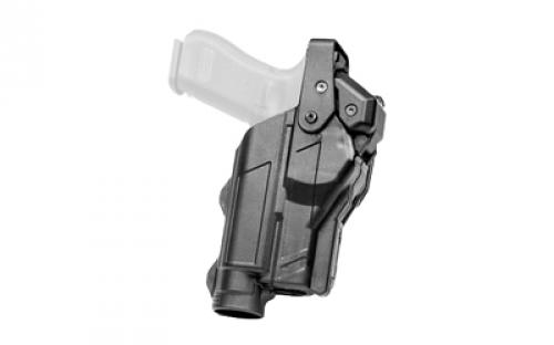 Rapid Force Rapid Force Duty Holster, Outside the Waistband Holster, Level 3 Retention, Fits Sig P320c with Light and Micro Red dot Optic, Mid Ride, Right Hand, Polymer, Black RFS-0692-R-MB-100-D