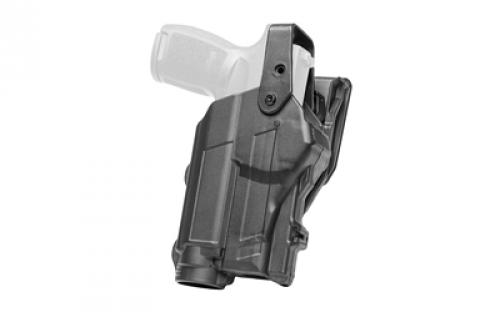 Rapid Force Rapid Force Duty Holster, Outside the Waistband Holster, Level 3 Retention, Fits Sig P320c with Light, Mid Ride, Right Hand, Polymer, Black RFS-0692-R-MB-9-D
