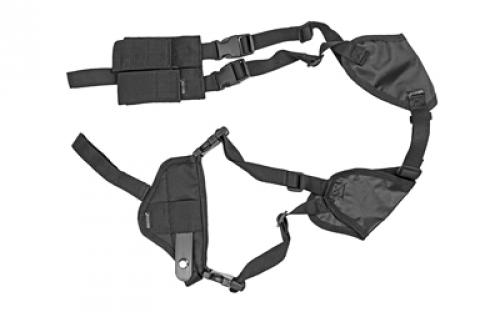 Bulldog Cases Deluxe Pro Shoulder Holster, Fits Compact Auto Handgun With 3.75" Barrel, Ambidextrous, Black WSHD 3