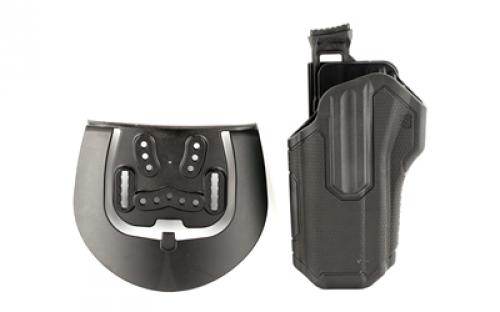 BLACKHAWK Omnivore L2 Multi-Fit Holster, Fits More Than 150 Styles of Semi-Automatic Handguns with Accessory Rail, Thumb Activated Active Retention Mechanism, Level 2 Retention, Left Hand, Black 419000BBL
