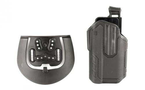 BLACKHAWK Omnivore L2 Multi-Fit Holster, Fits More Than 150 Styles of Semi-Automatic Handguns with Surefire X300A/X300, Thumb Activated Active Retention Mechanism, Level 2 Retention, Right Hand, Black 419001BBR