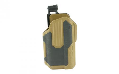BLACKHAWK Omnivore Surefire X300A Multi-Fit Holster, Surefire X300A, Belt Holster, Left Hand, Black/Tan, Fits More Than 150 Styles of Semi-Automatic Handguns with Accessory Rail, Hard, Thumb Activated Retention Mechanism 419001BCL