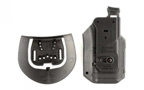 BLACKHAWK Omnivore L2 Multi-Fit Holster, Fits More Than 150Styles of Semi-Automatic Handguns with Streamlight TLR 1 & 2, Thumb Activated Retention Mechanism, Level 2 Retention, Left Hand, Black 419002BBL
