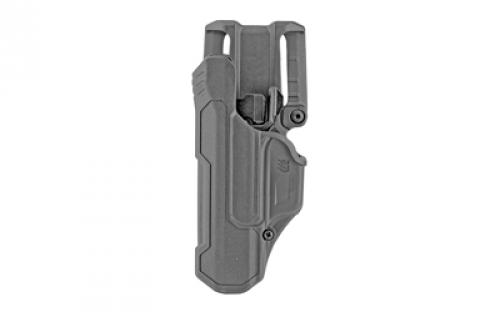 BLACKHAWK T-Series, L2D, Duty Holster, Left Hand, Black, Fits Glock 17/19/22/23/31/32/45/47, Includes Jacket Slot Belt Loop, Polymer 44N100BKL
